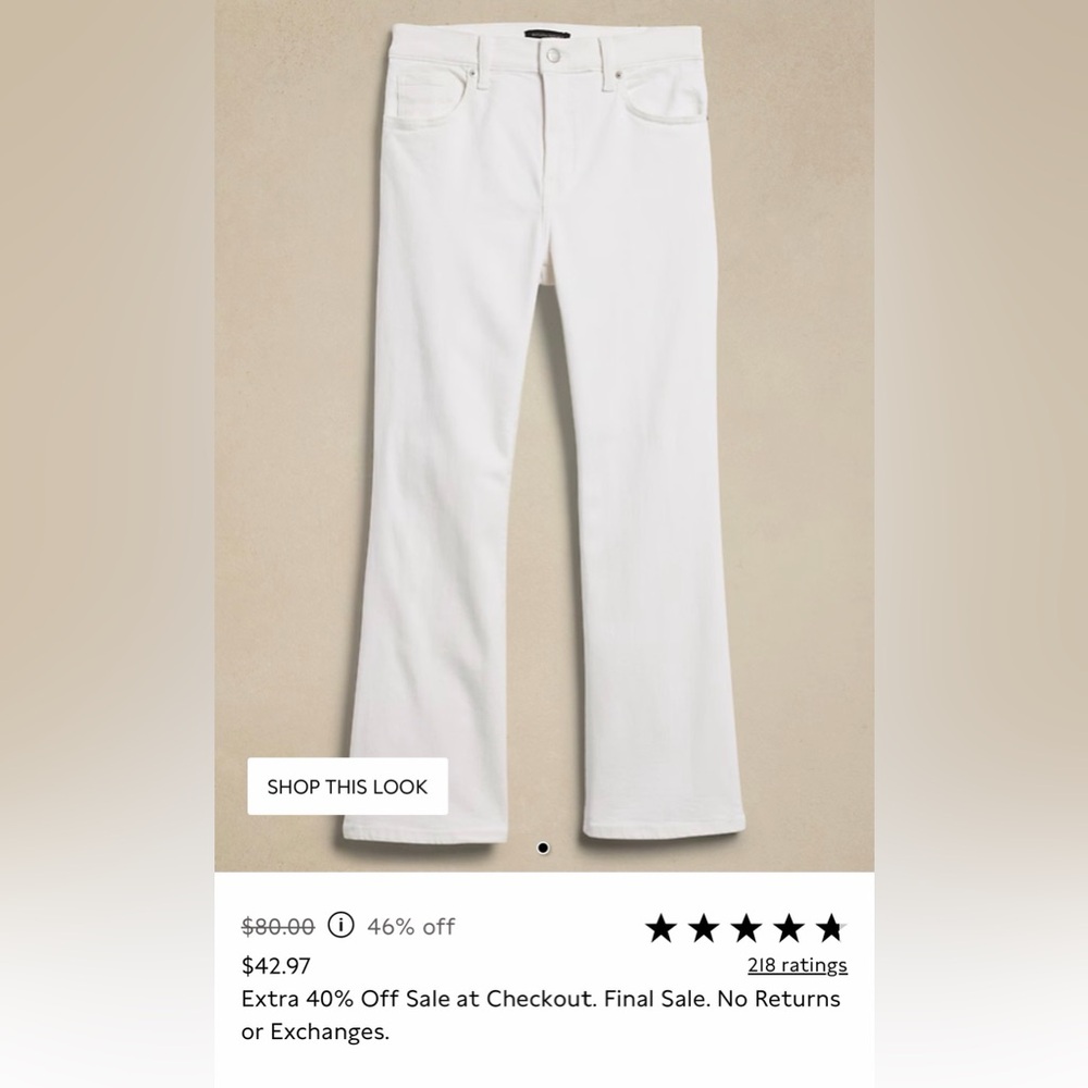Banana Republic White Flare Jeans